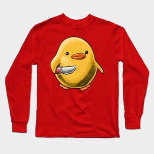 Duck with Knife Meme Long Sleeve T-Shirt